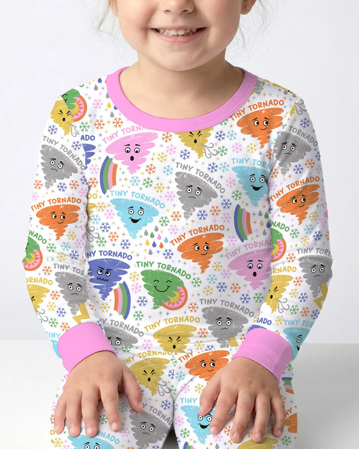 Zweiteiliges Langarm-Pyjama-Set mit Sommerfrüchten
