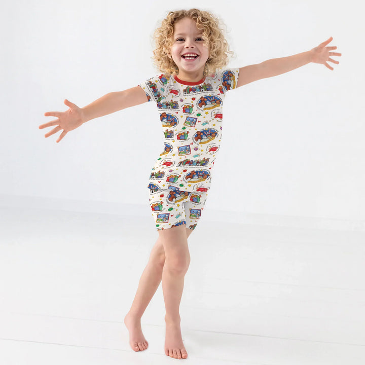 Template Zweiteiliges Pyjama-Set mit kurzen Ärmeln und Shorts