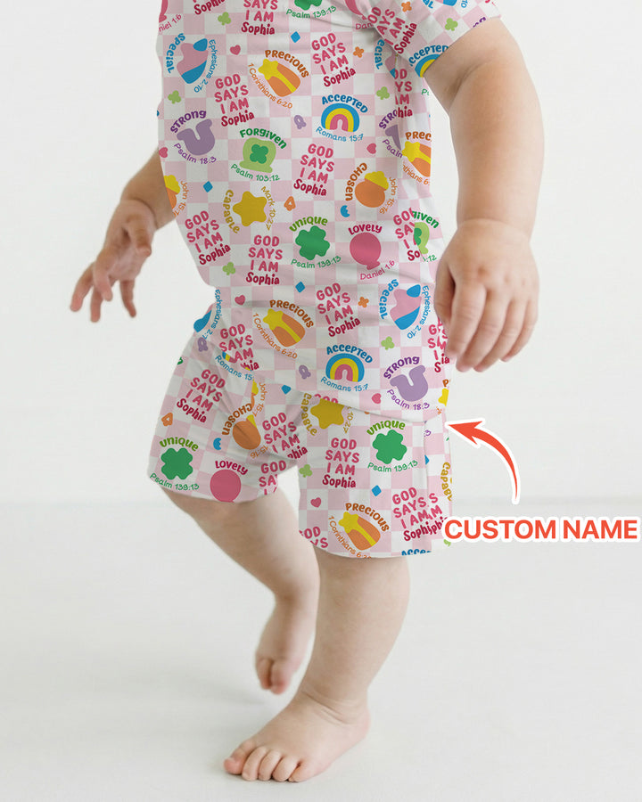 Zweiteiliges Pyjama-Set mit kurzen Ärmeln und Shorts im Sommer-Design