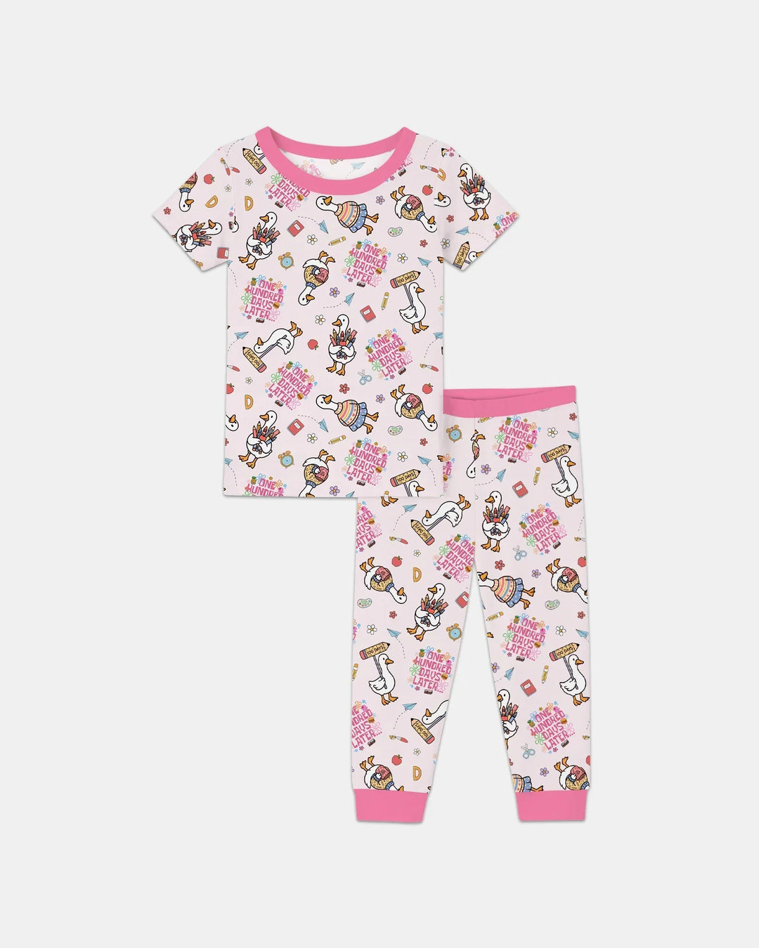 One Hundred Days Later Silly Goose Two Piece Short Sleeve Pajama Set