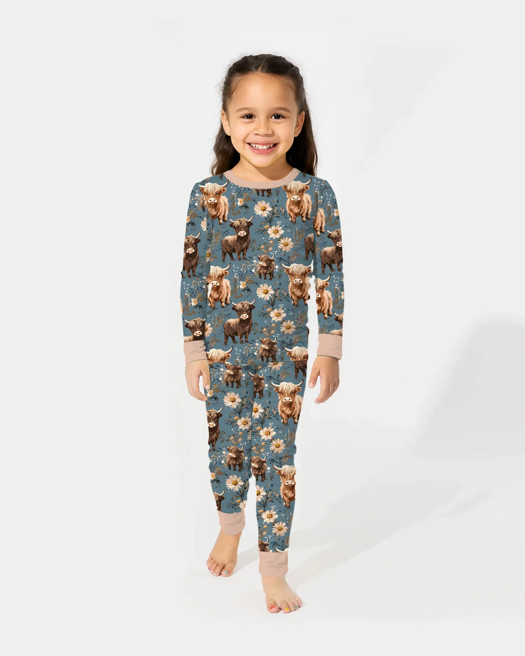 Zweiteiliges Langarm-Pyjama-Set mit Sommerfrüchten
