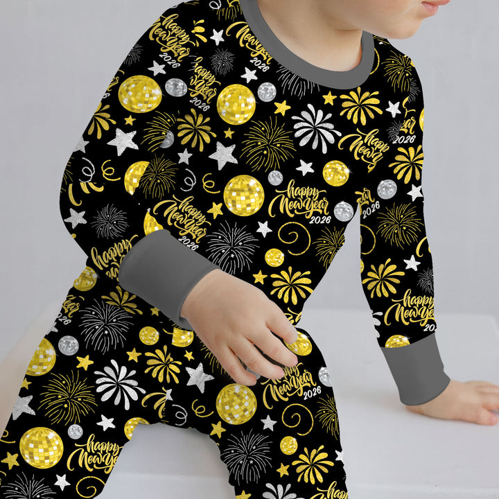 New Year's Eve Celebration Two Piece Long Sleeve Pajama Set