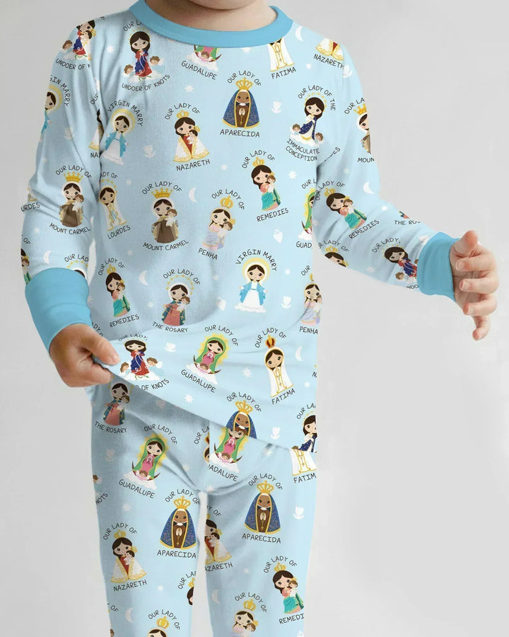 Little Marian Blessings Two Piece Long Sleeve Pajama Set