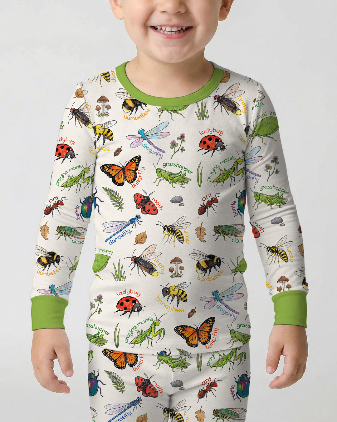 Bug Learning Bamboo Two Piece Long Sleeve Pajama Set