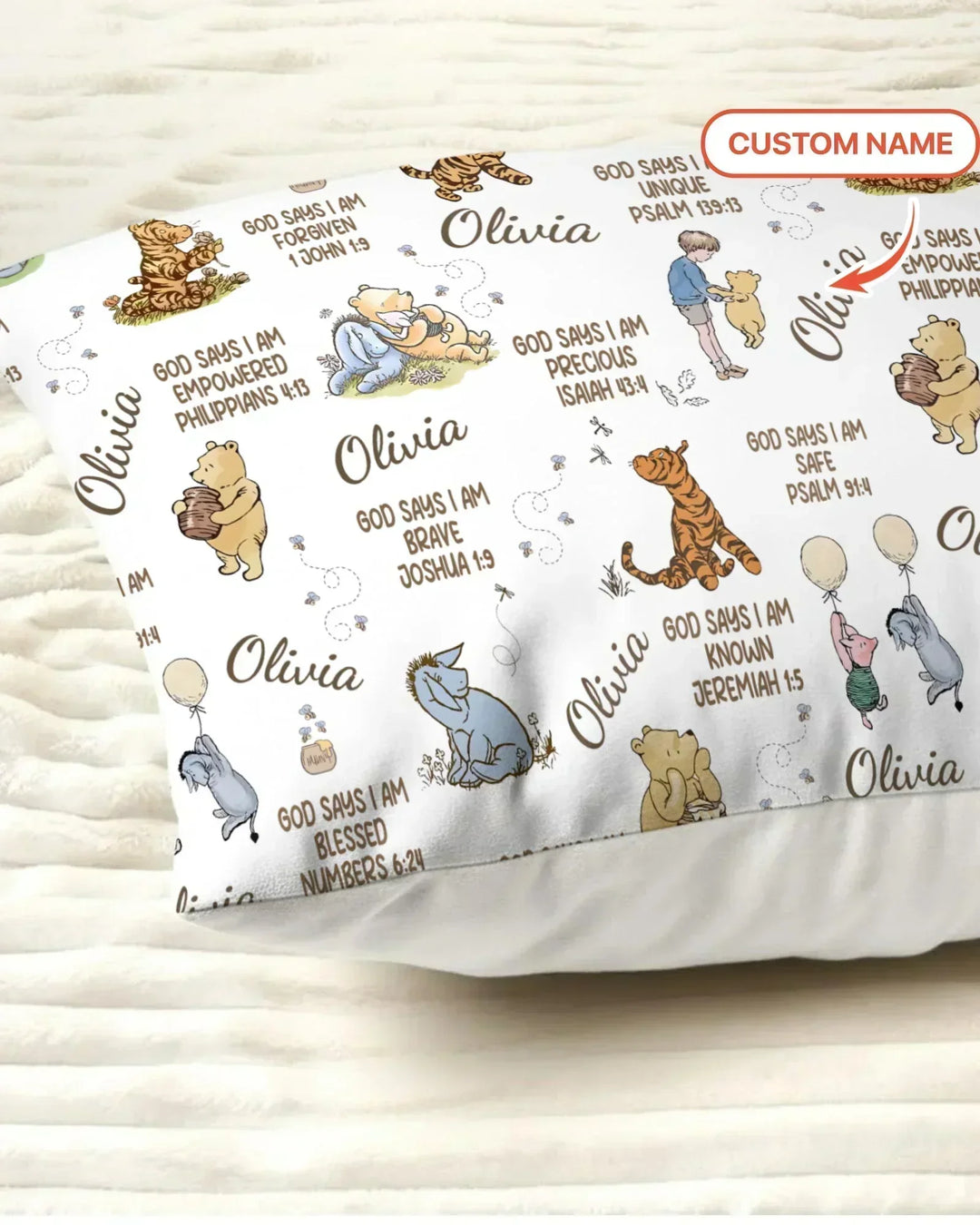 Custom Name God Says I Am Classic Bear Bamboo Pillow Case