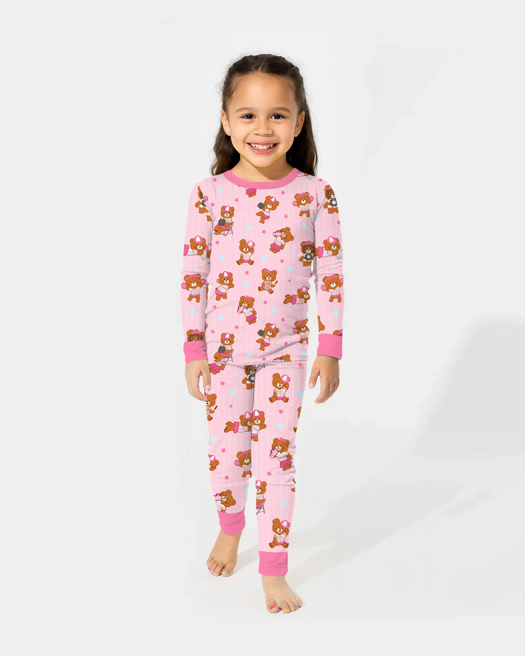 Born To Play Baseball Bamboo Two Piece Long Sleeve Pajama Set