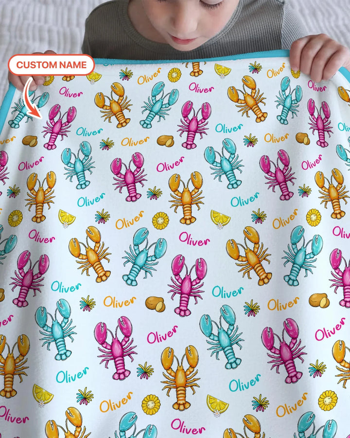 Custom Name Crawfish Crew Bamboo Blanket