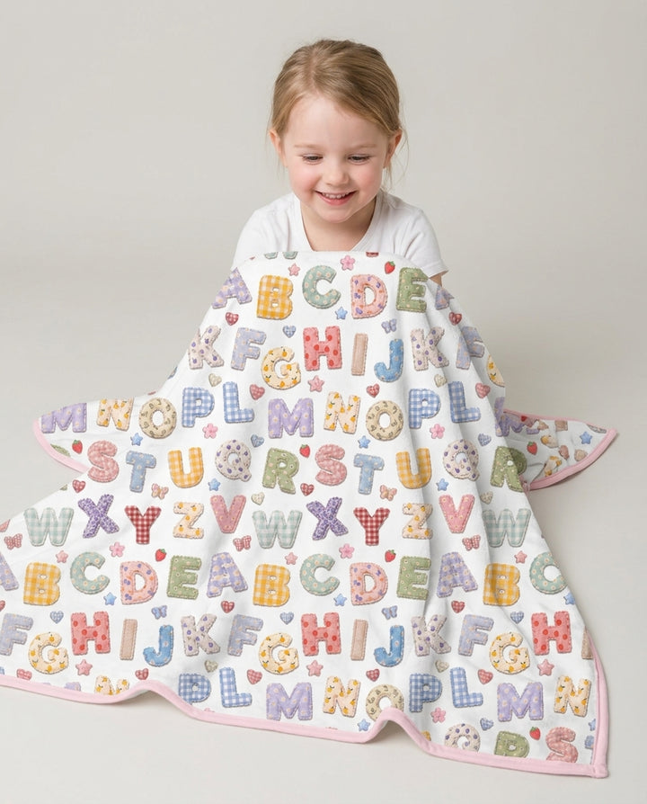 Fabric Alphabet Letters Bamboo Blanket