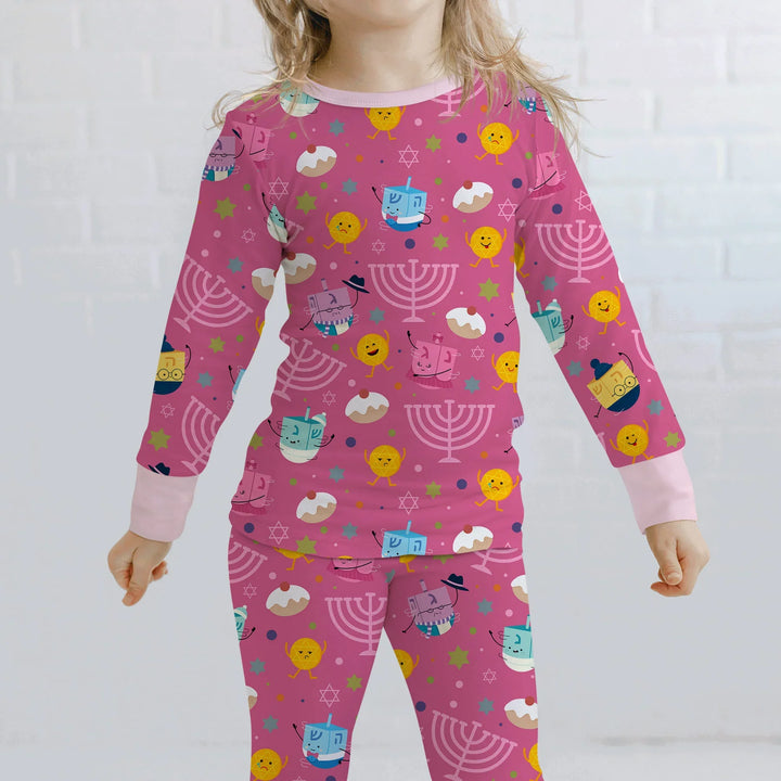 Hanukkah Little Dreidel Family Two Piece Long Sleeve Pajama Set