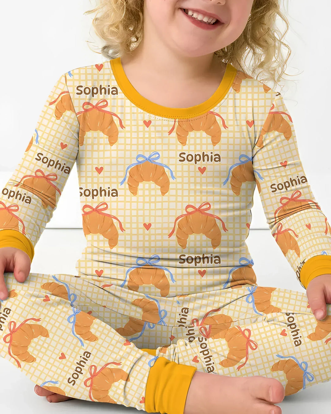 Breakfast Love Family Matching Two Piece Long Sleeve Pajama Set