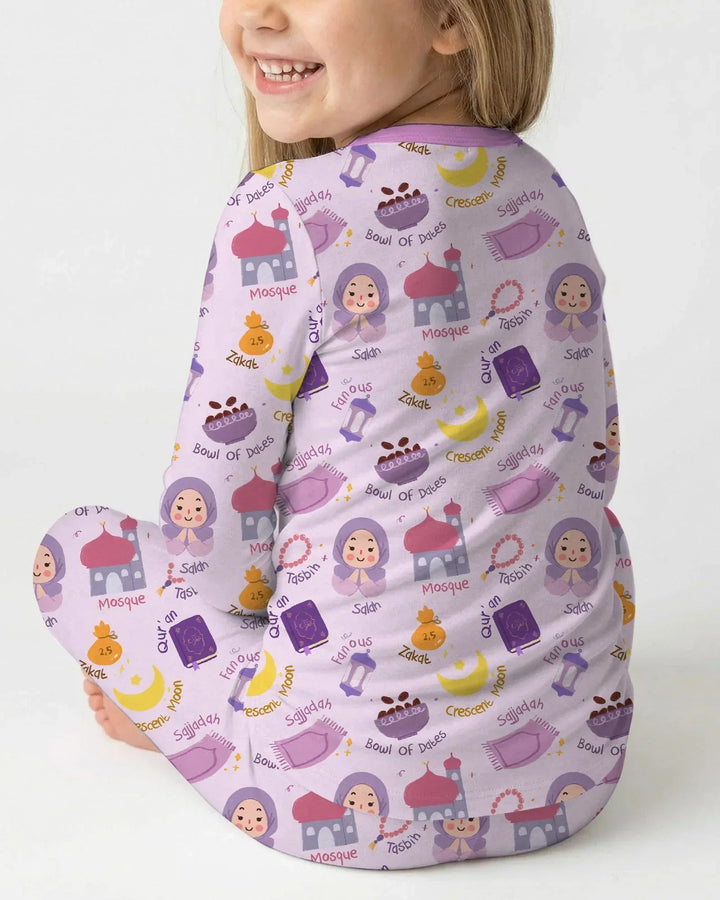 Happy Ramadhan Two Piece Long Sleeve Pajama Set