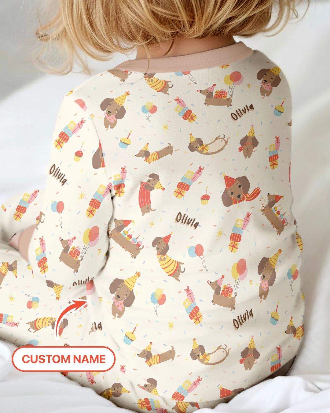 Dachshund Birthday Bamboo Two Piece Long Sleeve Pajama Set