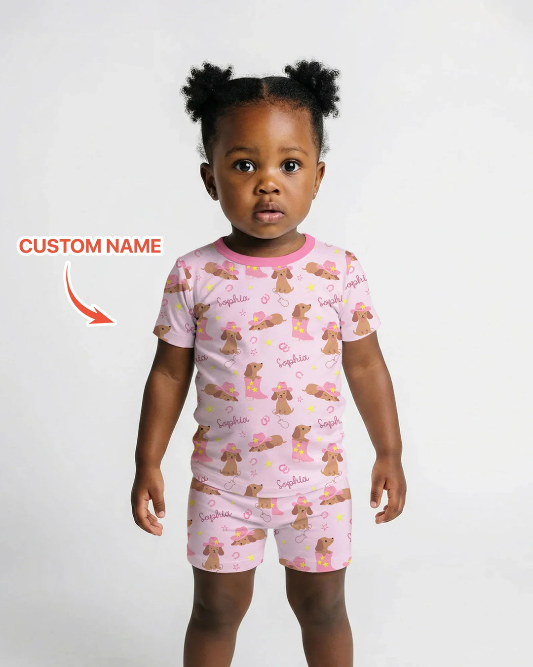 Howdy Dachshund Two Piece Short Sleeve Shorts Pajama Set