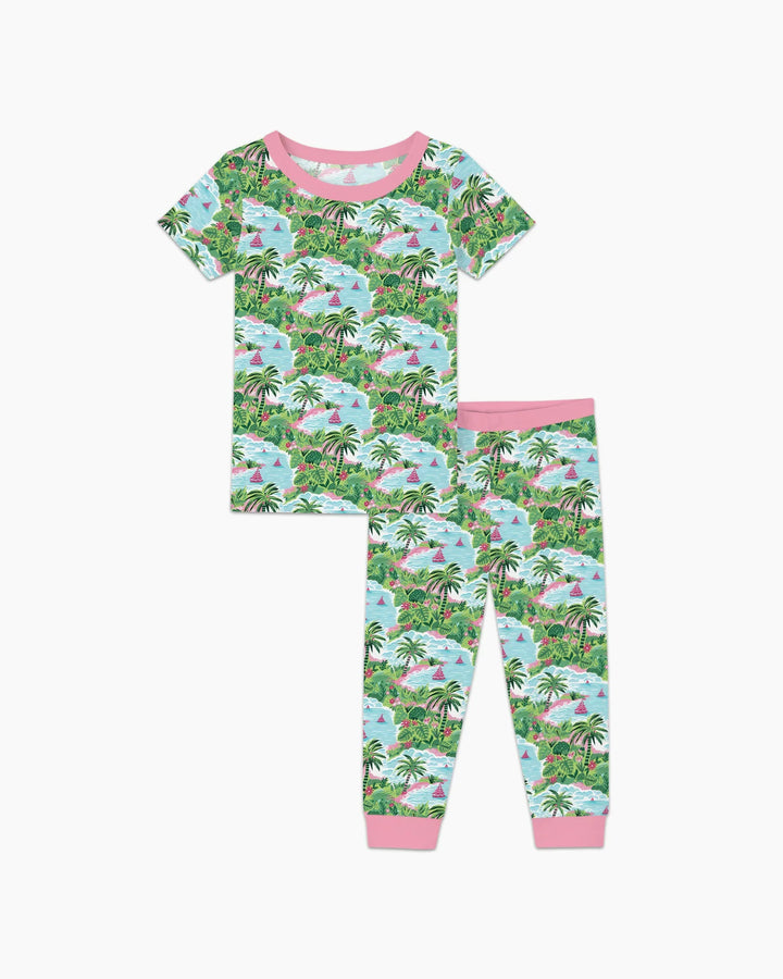 Preppy Coast Beach Club Bamboo Two Piece Short Sleeve Pajama Set