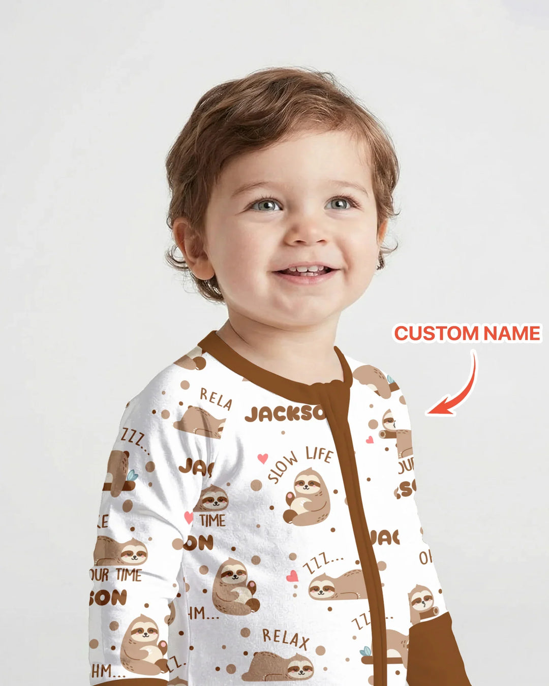 Custom Name Cute Sloth Convertible Zippy