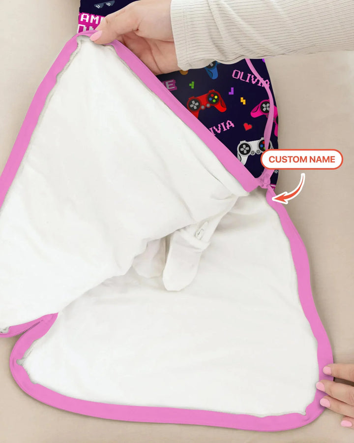 Custom Name Game On Family Matching Bamboo Sleep Bag