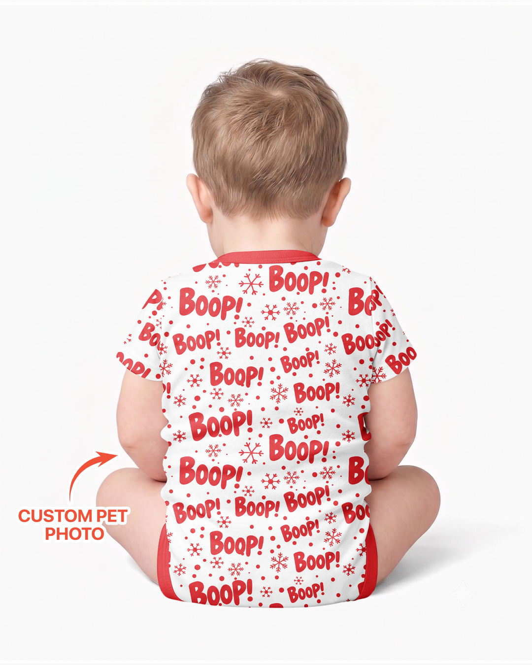 Custom Pet Photo Funny Christmas Boop Bamboo Bodysuit
