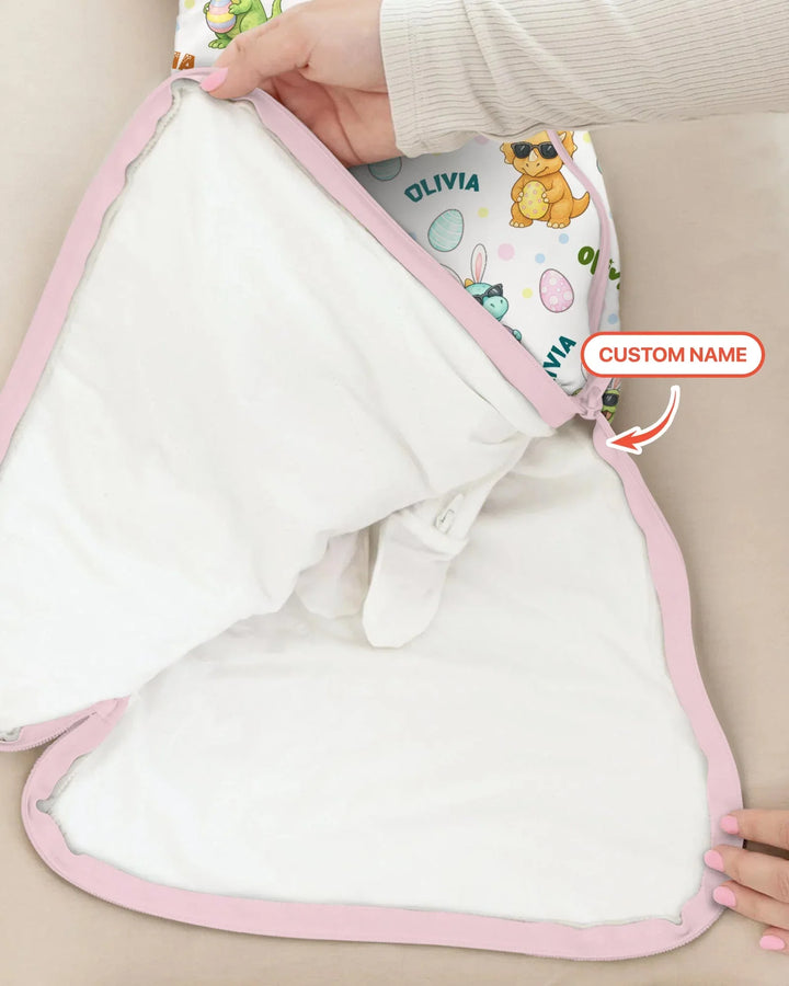 Custom Name Dinosaur on the Hunt Sleep Bag