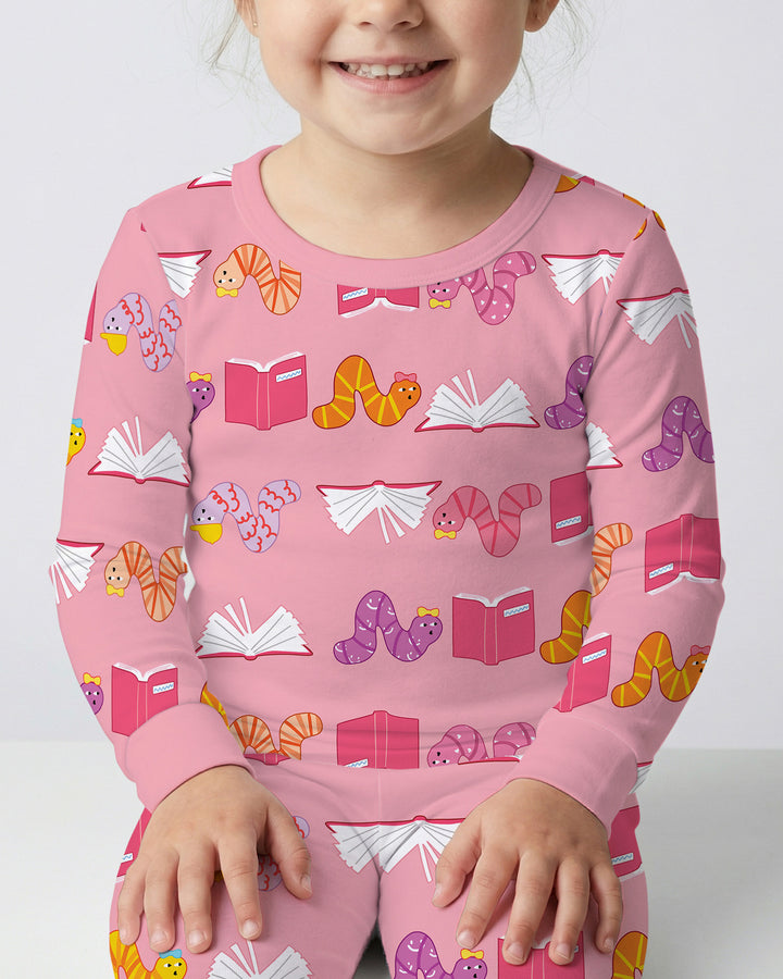 Bookworm Family Matching Bamboo Two Piece Long Sleeve Pajama Set