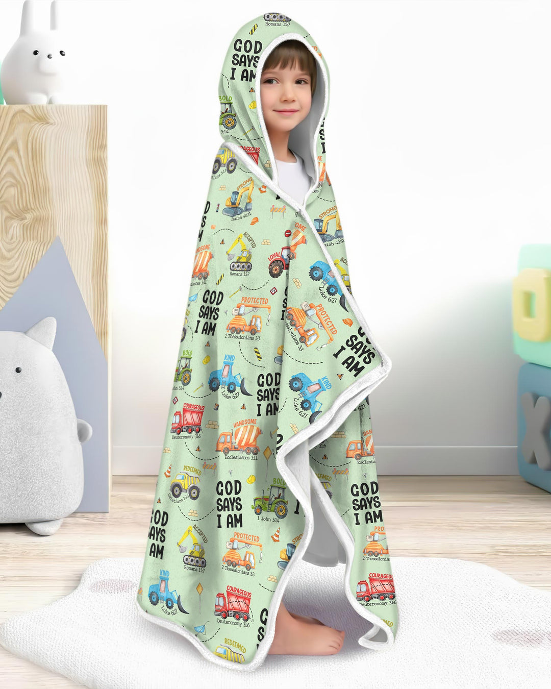 God Says I Am Boy Wearable Hooded Blanket