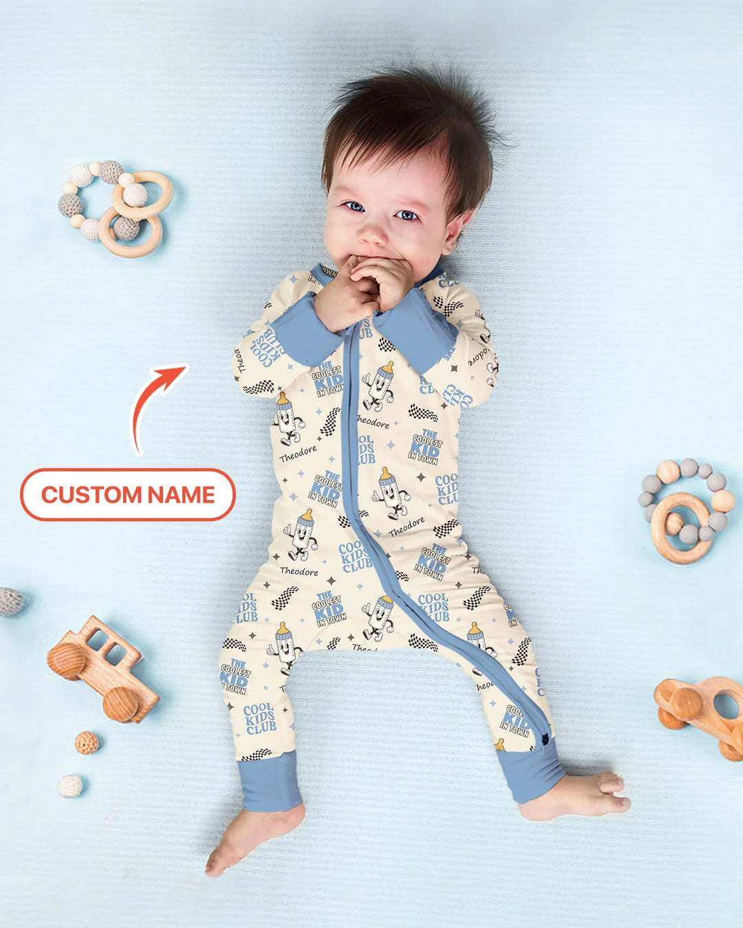 Custom Name Cool Club Daddy & Me Matching Bamboo Convertible Zippy
