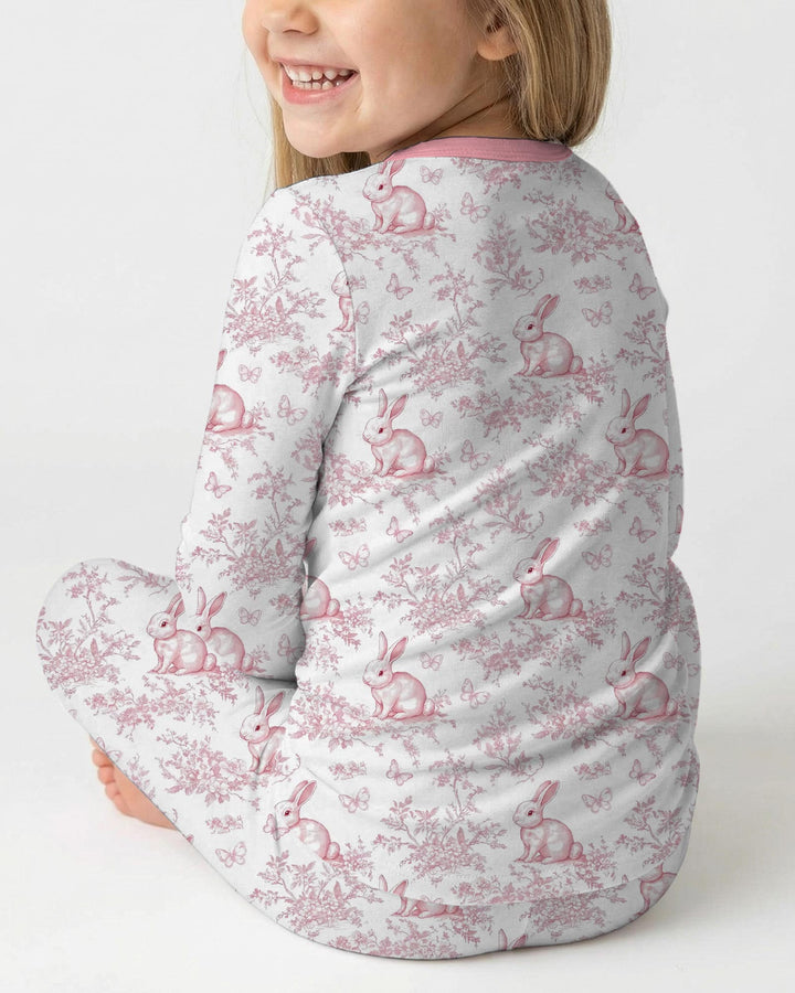 Easter Chinoiserie Toile de Jouy Two Piece Long Sleeve Pajama Set