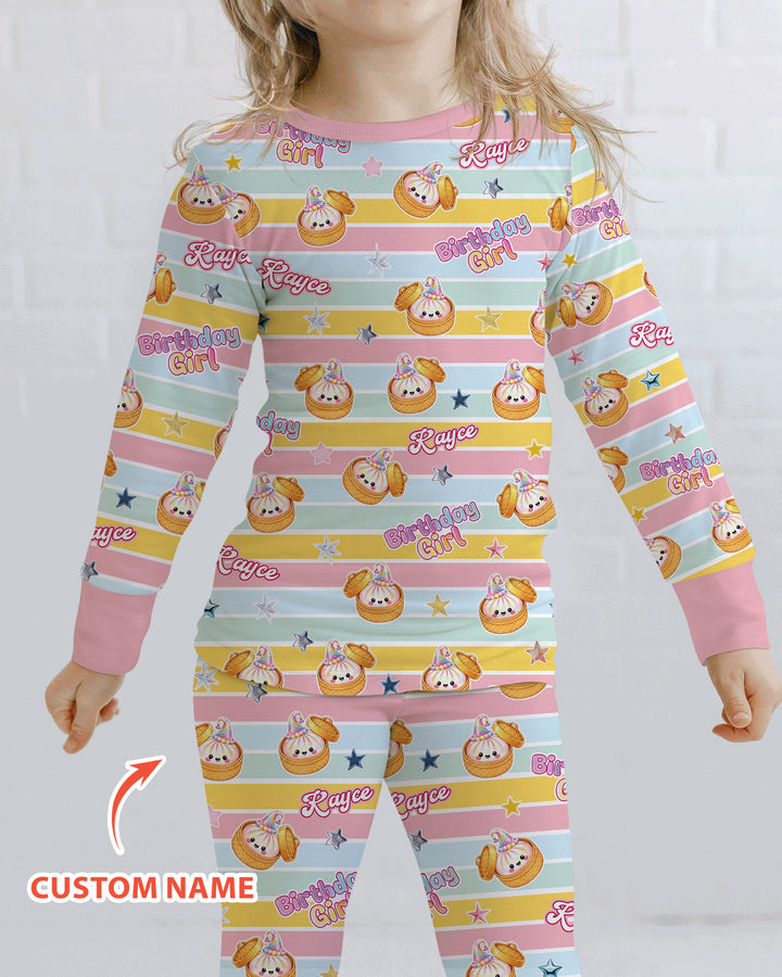 Zweiteiliges Langarm-Pyjama-Set mit Sommerfrüchten