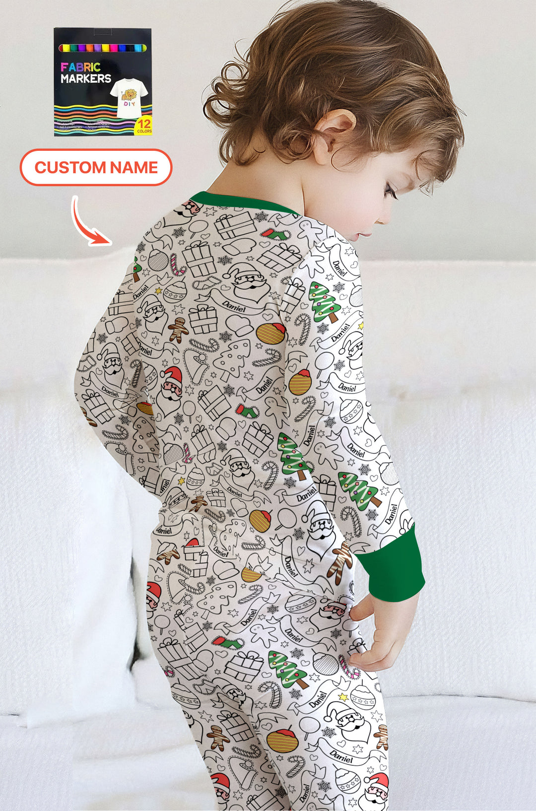 Zweiteiliges Langarm-Pyjama-Set mit Sommerfrüchten