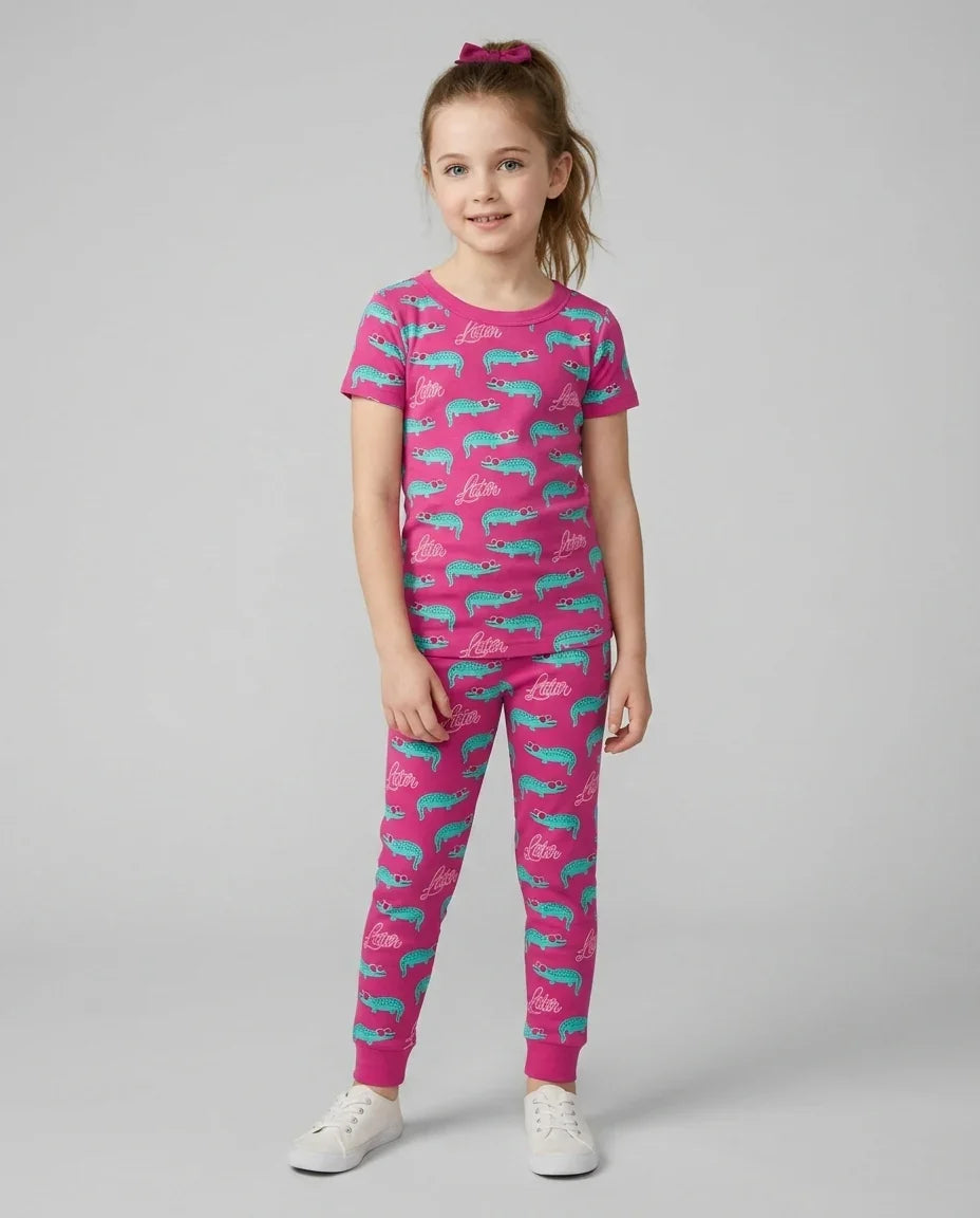 Zweiteiliges, kurzärmliges Pyjama-Set mit Marienkäfern
