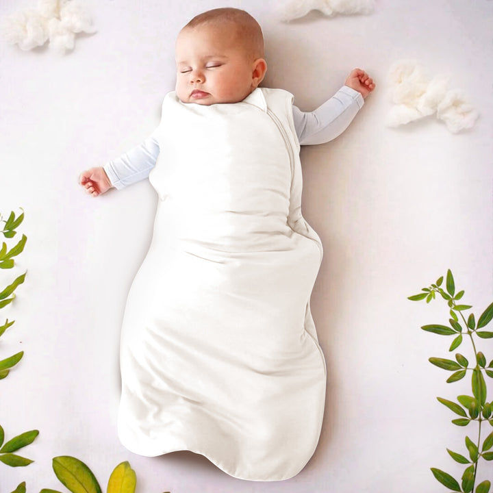 Weißer Baby Schlafsack Bambus - rein und atmungsaktiv