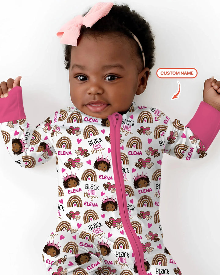 Custom Name Black Girl Magic Bamboo Convertible Zippy