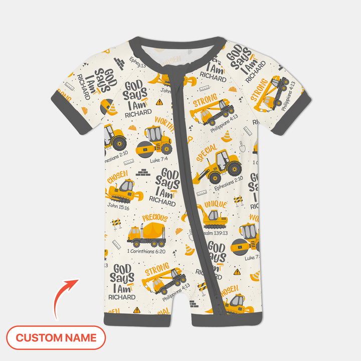 God Says I Am Custom Name Boy Version Shorty Zippy