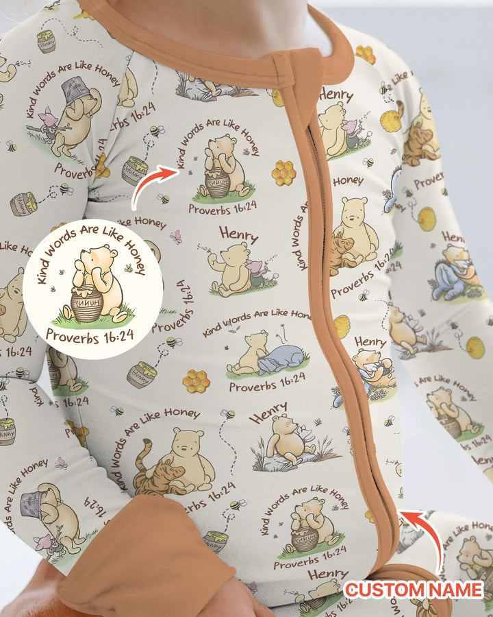 Kind Words Are Like Honey Custom Name Bamboo Convertible Zippy