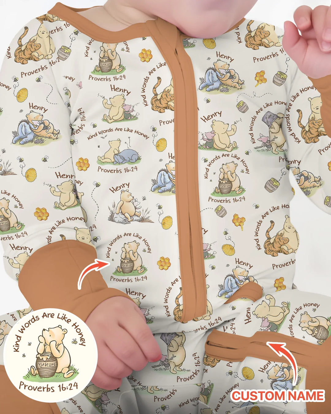 Kind Words Are Like Honey Custom Name Bamboo Convertible Zippy