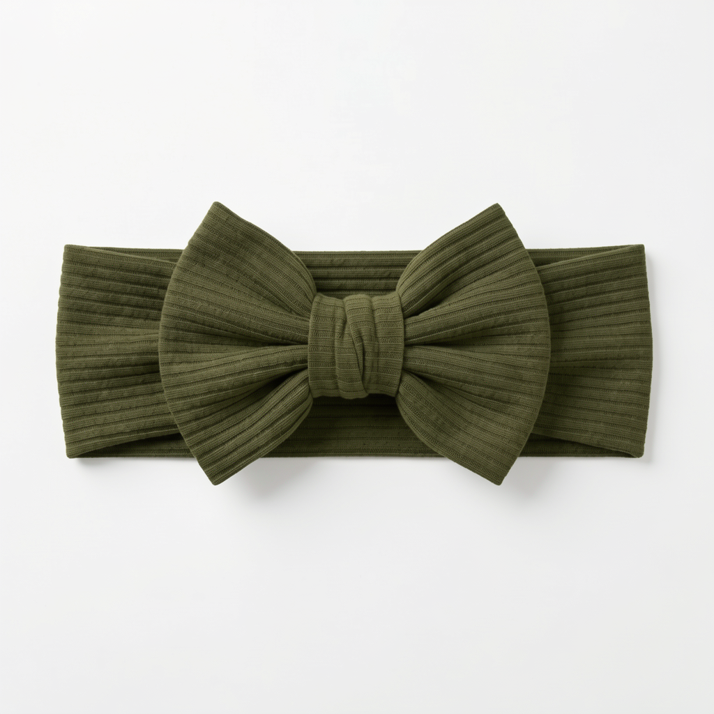 Ribbed Bamboo Luxe Bow Headband
