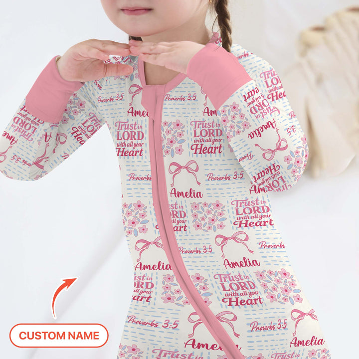 Trust The Lord With All Your Heart Custom Name Convertible Zippy