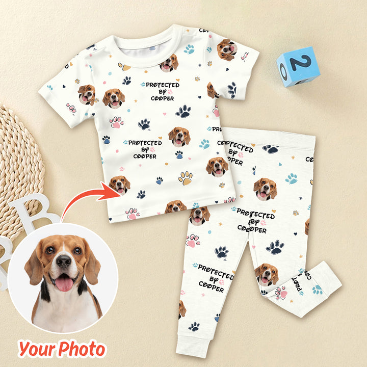 Custom Dog Photo Pattern Protected By Pajama