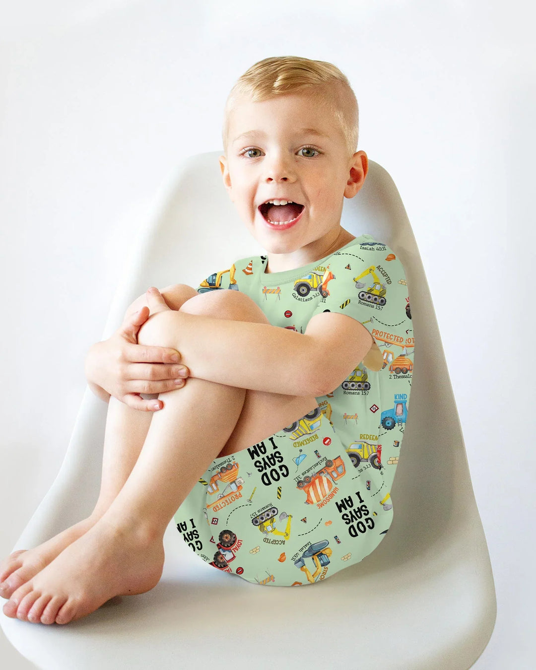 God Says I Am Boy Two Piece Short Sleeve Shorts Pajama Set