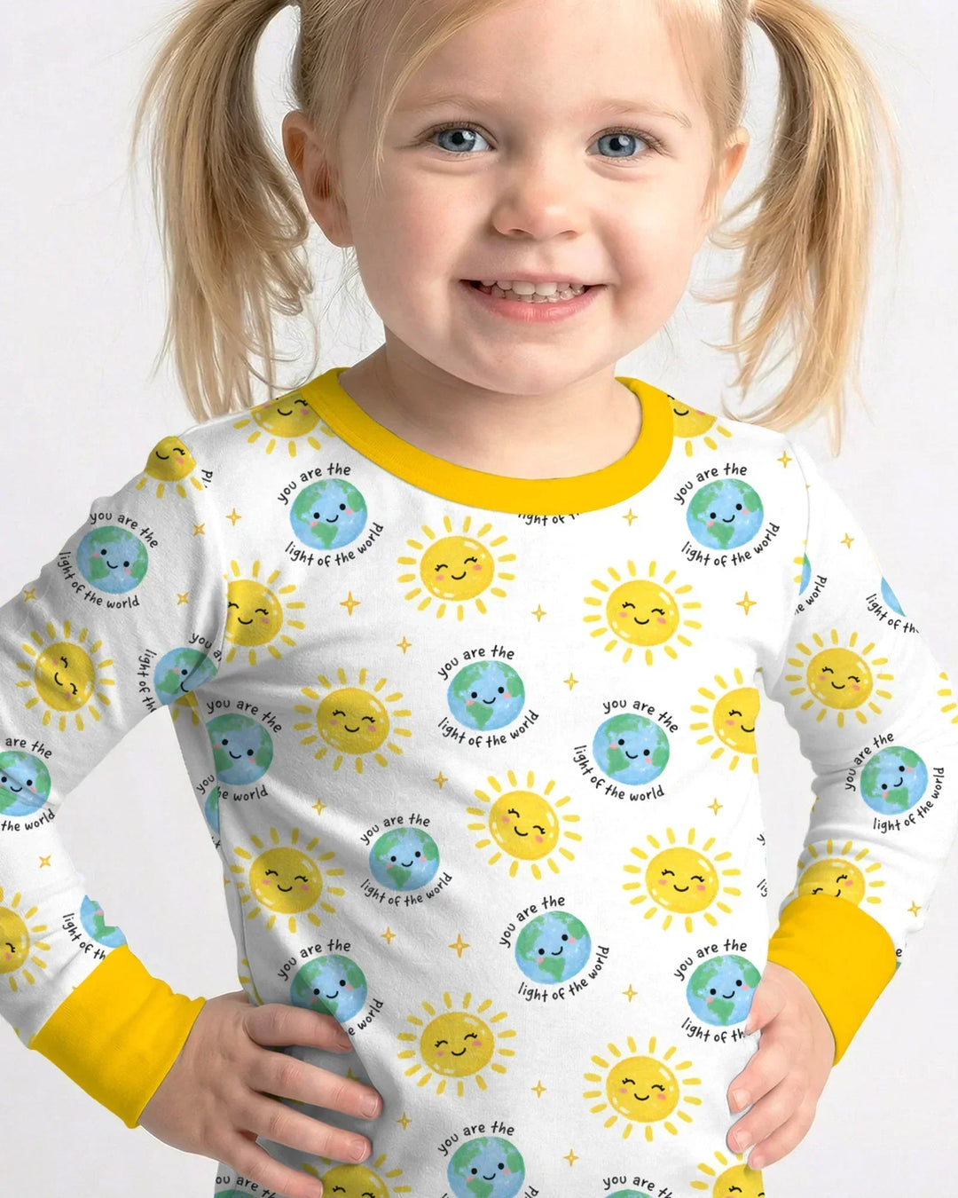 Matthew 5:14 Light of the World Bamboo Two Piece Long Sleeve Pajama Set