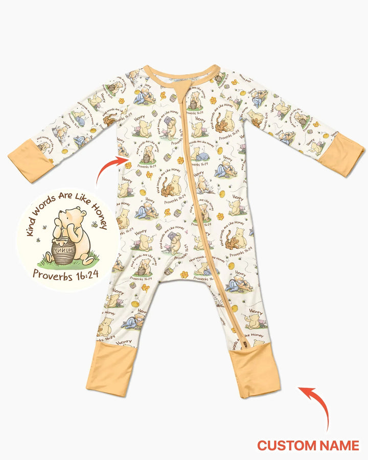 Kind Words Are Like Honey Custom Name Bamboo Convertible Zippy