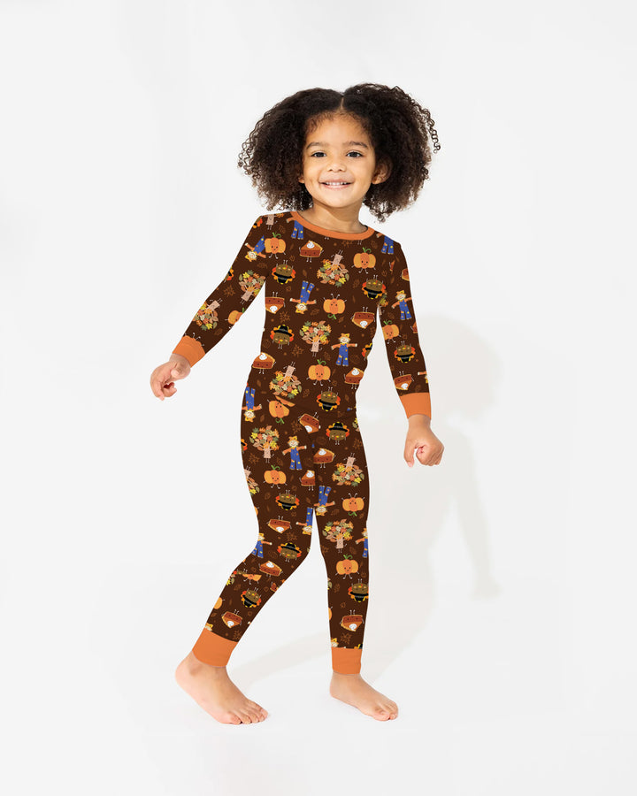 Thanksgiving Festive Bamboo Two Piece Long Sleeve Pajama Set