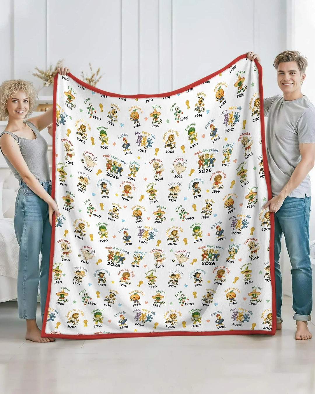 Soccer cup Mascots Bamboo Blanket