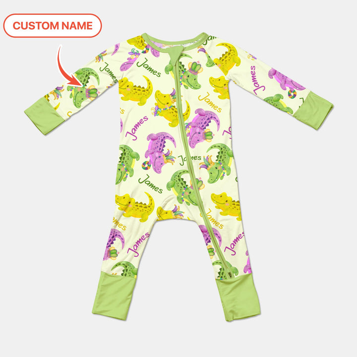 Custom Name Mardi Gras Alligator Convertible Zippy