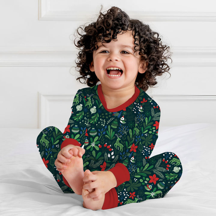 Zweiteiliges Langarm-Pyjama-Set mit Sommerfrüchten