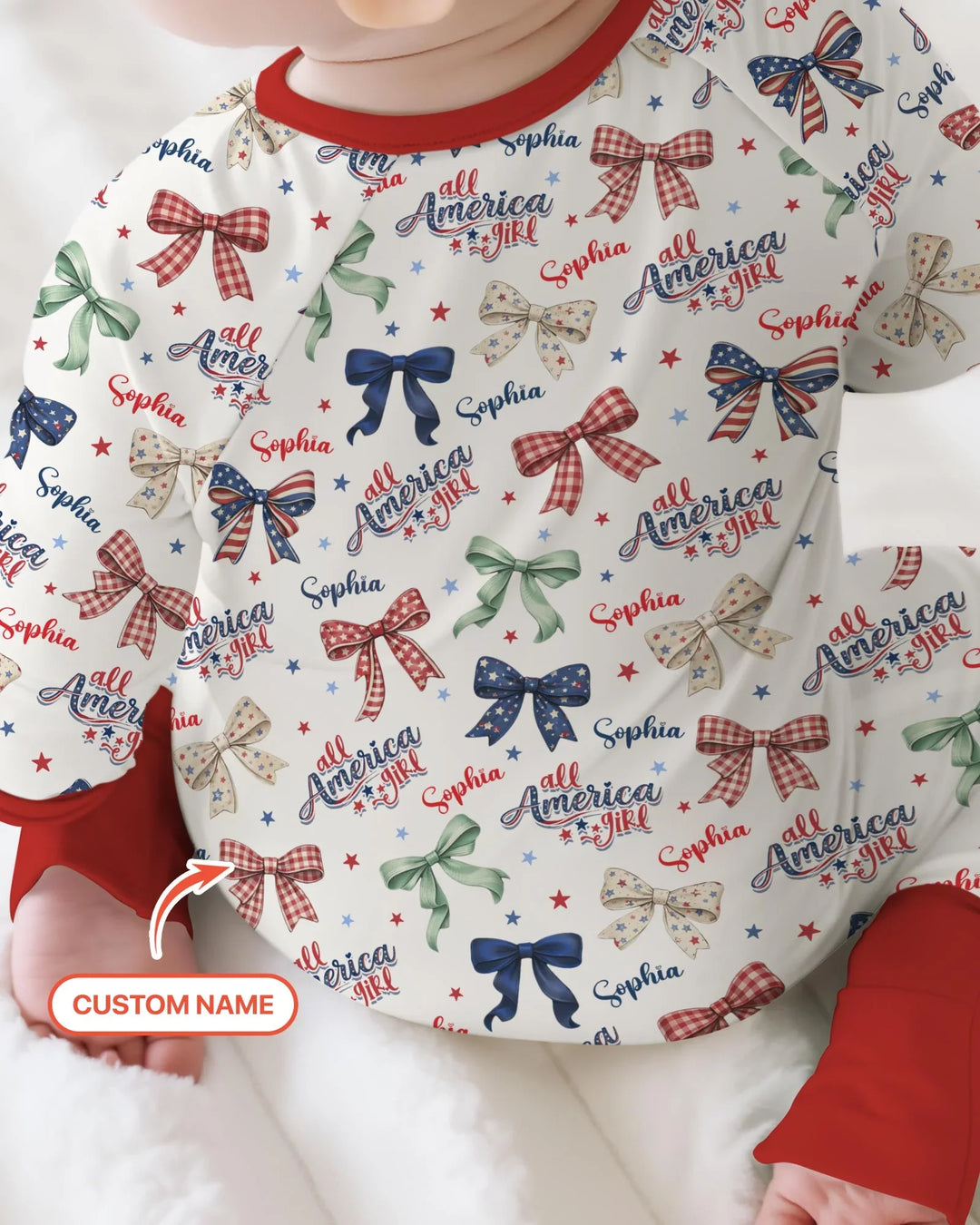 Custom Name All American Girl Bamboo Convertible Zippy