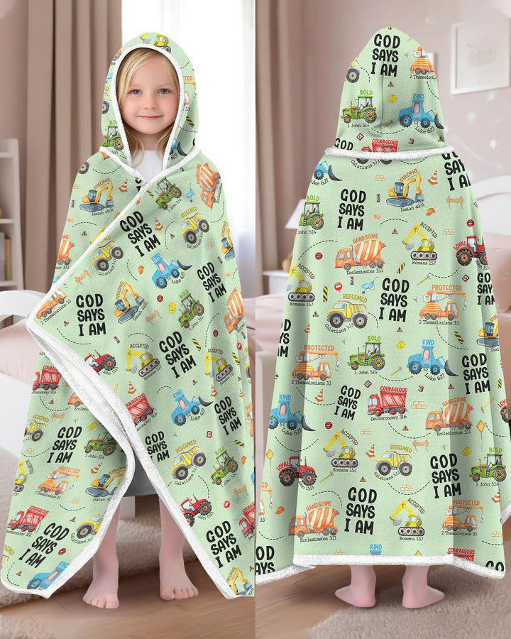 God Says I Am Boy Wearable Hooded Blanket