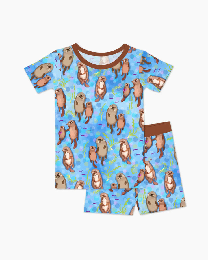 Pijama de dos piezas de bambú Otterly Together de manga corta y pantalón corto