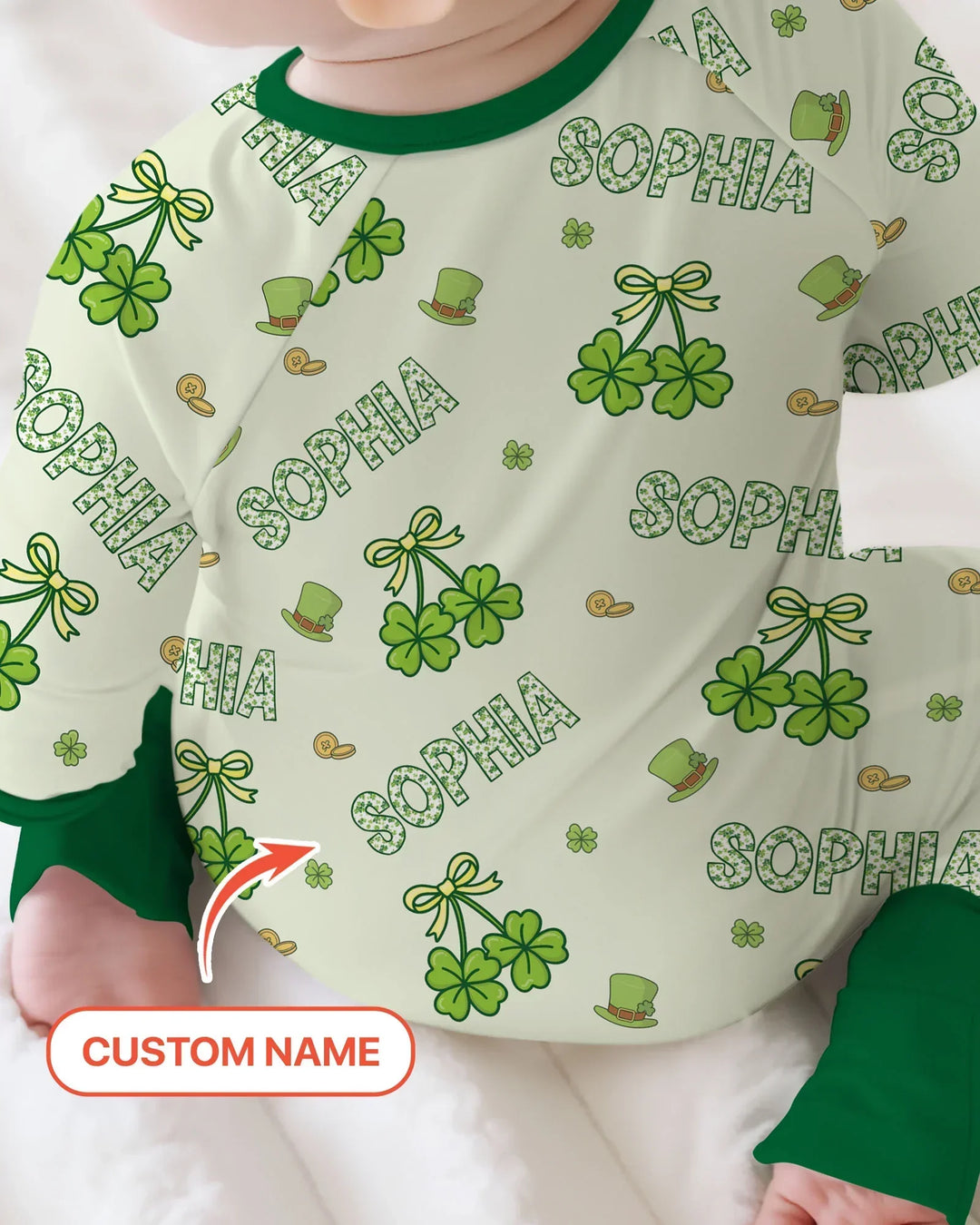 Custom Name Lucky Little Shamrock Convertible Zippy