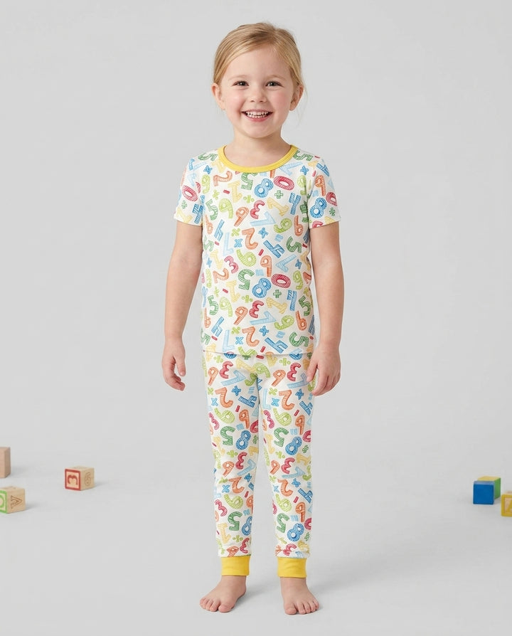 Math Doodles Bamboo Two Piece Short Sleeve Pajama Set