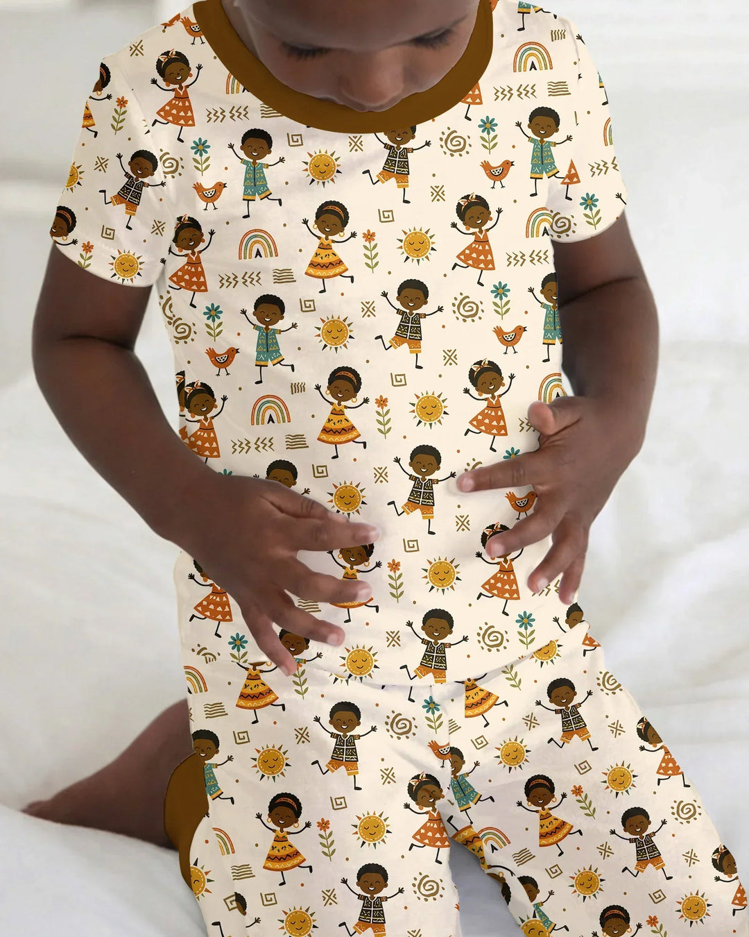 Zweiteiliges, kurzärmliges Pyjama-Set mit Marienkäfern